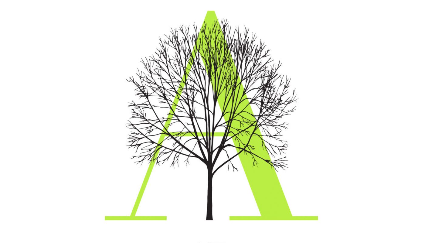 trees-nyc-lime-pdf_Page_01 Silhouette of a tree with a large green A behind it and the word Ash underneath.